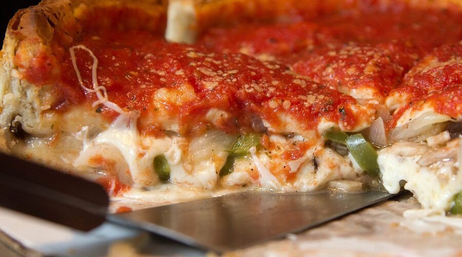 Chicago Style Italian Sausage And Pepper Deep Dish Pizza Recipe