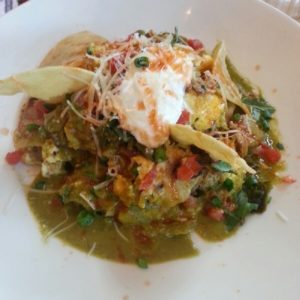 Cheesecake Factory Green Chilaquiles with Carnitas and Eggs