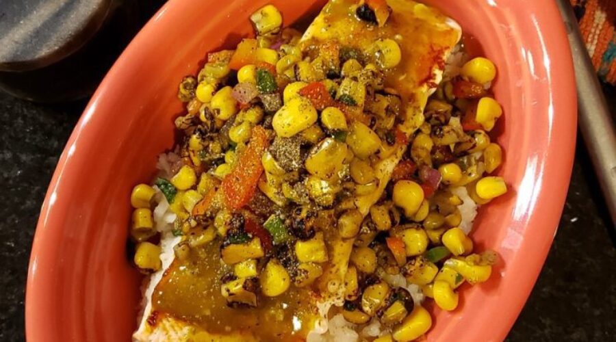 Rubio's Chimichurri Salmon Rice Bowls with Fire-Roasted Corn Salsa Recipe