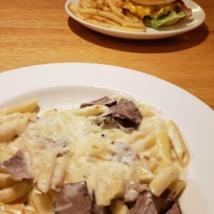 Applebee's Creamy Penne Pasta with Sliced Prime Rib Recipe