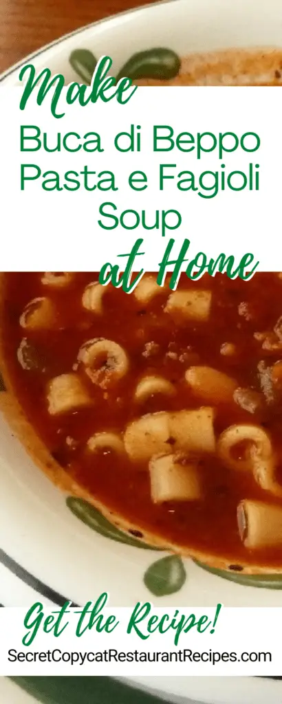 Buca di Beppo Pasta e Fagioli Soup Recipe