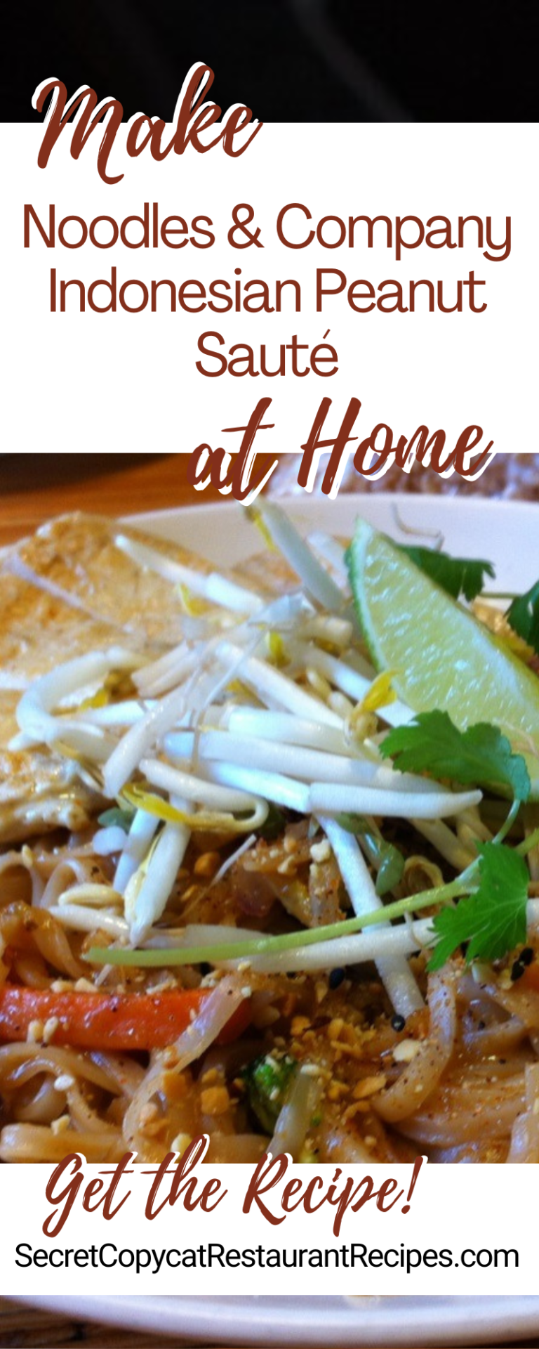 Noodles & Company Indonesian Peanut Sauté Recipe Secret Copycat