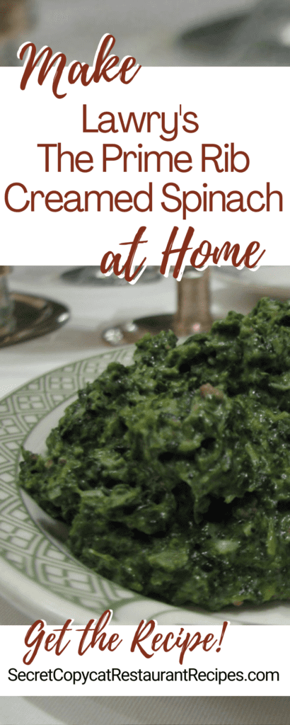 Lawry's The Prime Rib Creamed Spinach Recipe