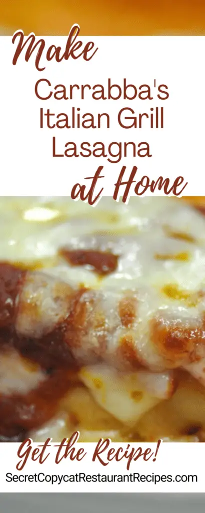 Carrabba's Italian Grill Lasagna Recipe