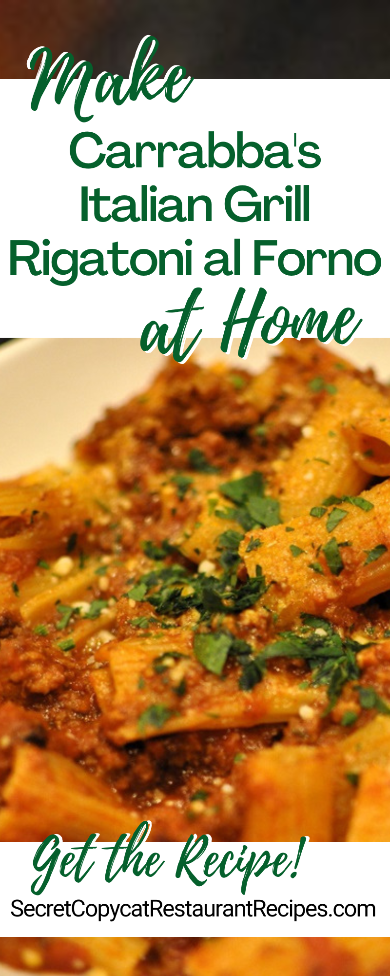 Carrabba's Italian Grill Rigatoni al Forno Recipe