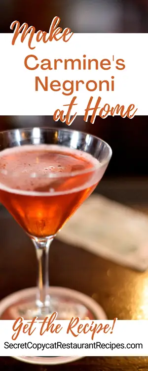 Carmine's Negroni Cocktail Recipe