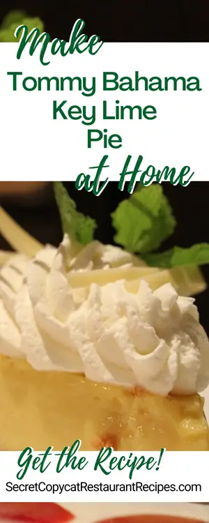 Tommy Bahama Key Lime Pie Recipe