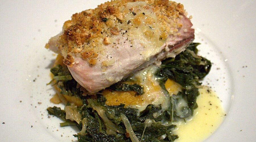 Legal Sea Foods Lemon Crusted Mahi Mahi with Romesco Sauce Recipe