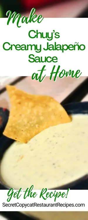 Chuy’s Creamy Jalapeño Sauce Recipe