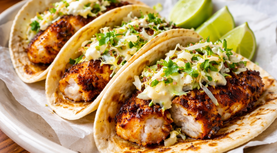 Fish River Grill Blackened Fish Tacos Recipe